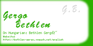 gergo bethlen business card